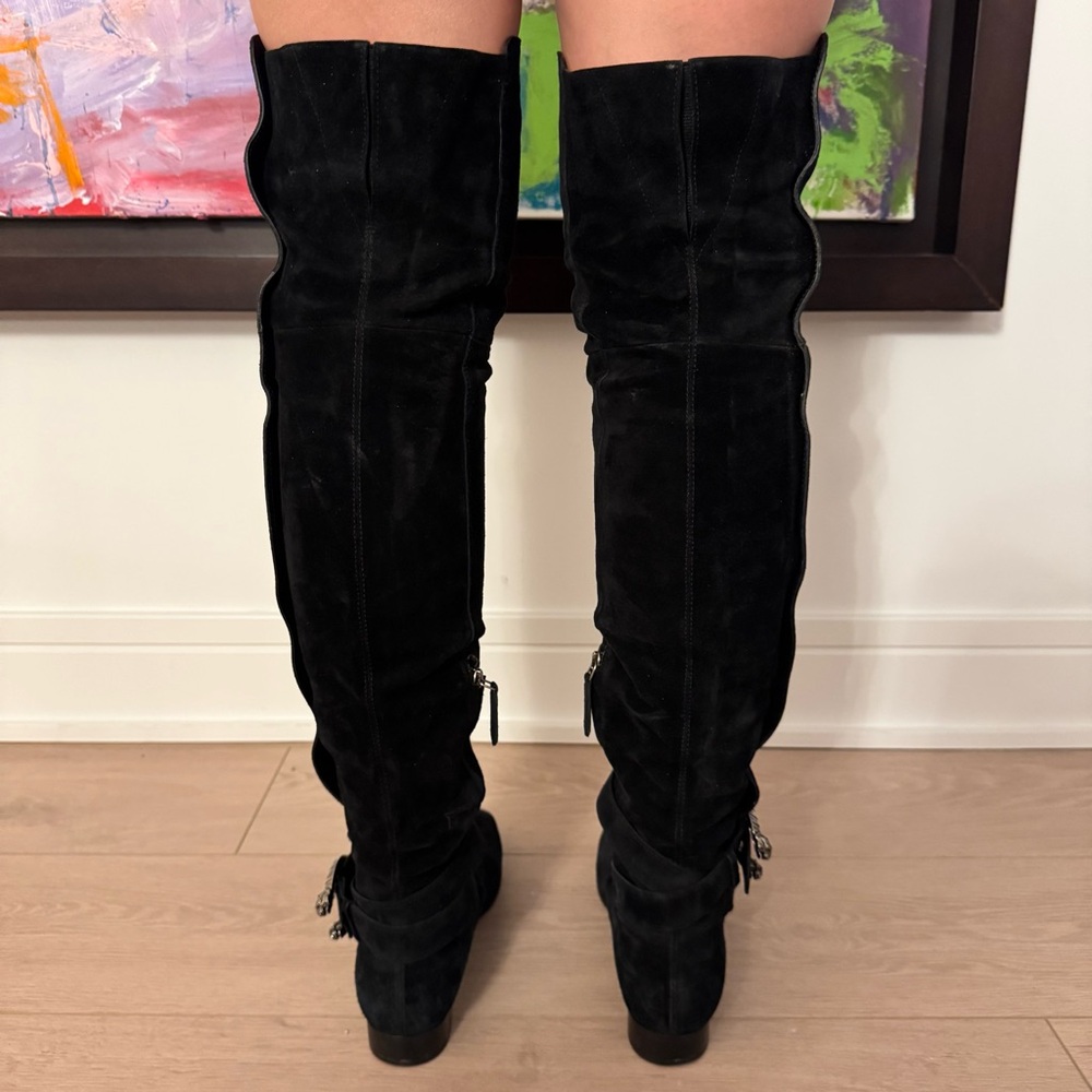 Gucci black suede over-the-knee boots - Picture 4 of 6